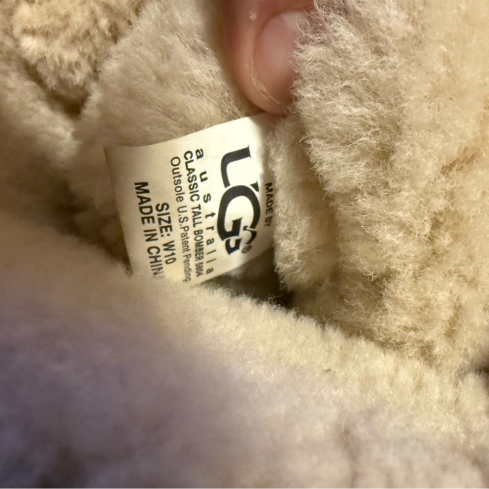 UGG Dark Brown classic tall bomber Leather Boots size 10W - Picture 12 of 13